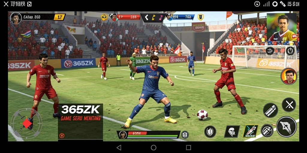 Tampilan gameplay seru dan interaktif dalam 365ZK, penuh aksi olahraga.