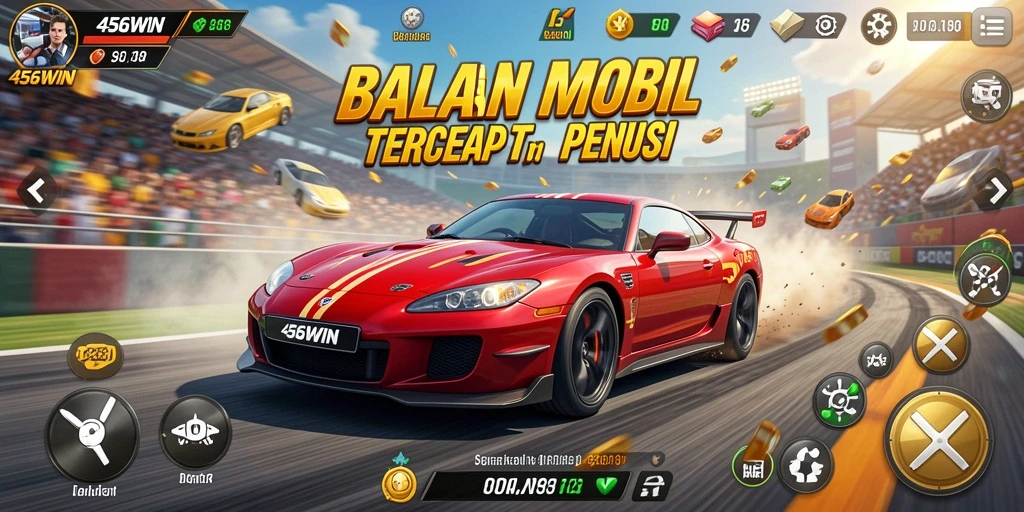 Tampilan gameplay Racing seru di 456WIN dengan mobil balap cepat.