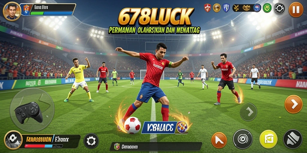 Screenshot utama 678LUCK menampilkan aksi seru di pertandingan olahraga.