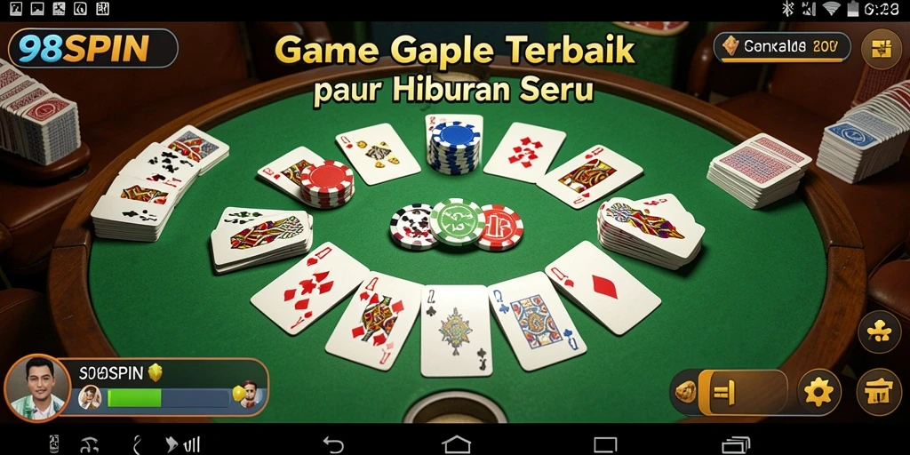 Tampilan gameplay Gaple yang menarik di 98SPIN.