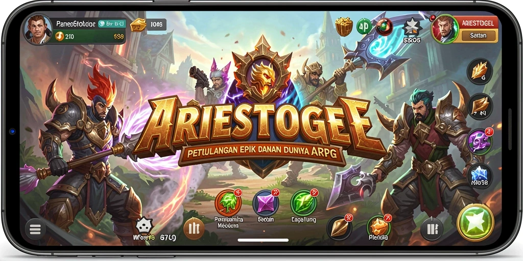 Tampilan menakjubkan dari gameplay ARPG ARIESTOGEL.
