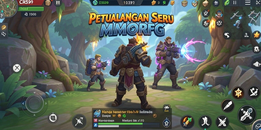 Tampilan gameplay seru di dunia CRS99 yang luas dan menakjubkan.