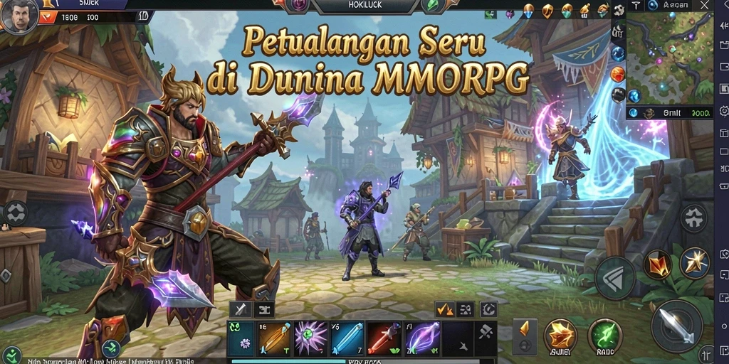 Screenshot menampilkan aksi seru dan eksplorasi dalam HOKILUCK.