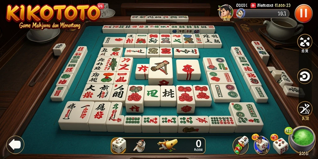 Tampilan gameplay KIKOTOTO dengan papan Mahjong yang menantang.