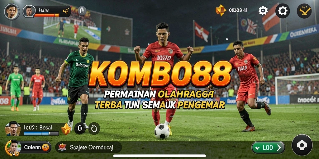 Screenshot gameplay KOMBO88 menampilkan aksi olahraga yang mendebarkan.
