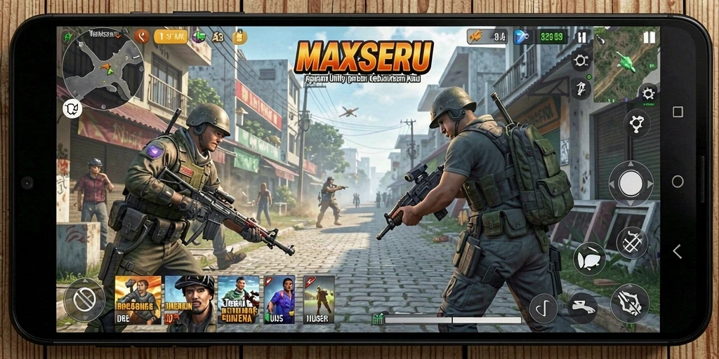 Tampilan antarmuka aplikasi MAXSERU yang modern dan fungsional.