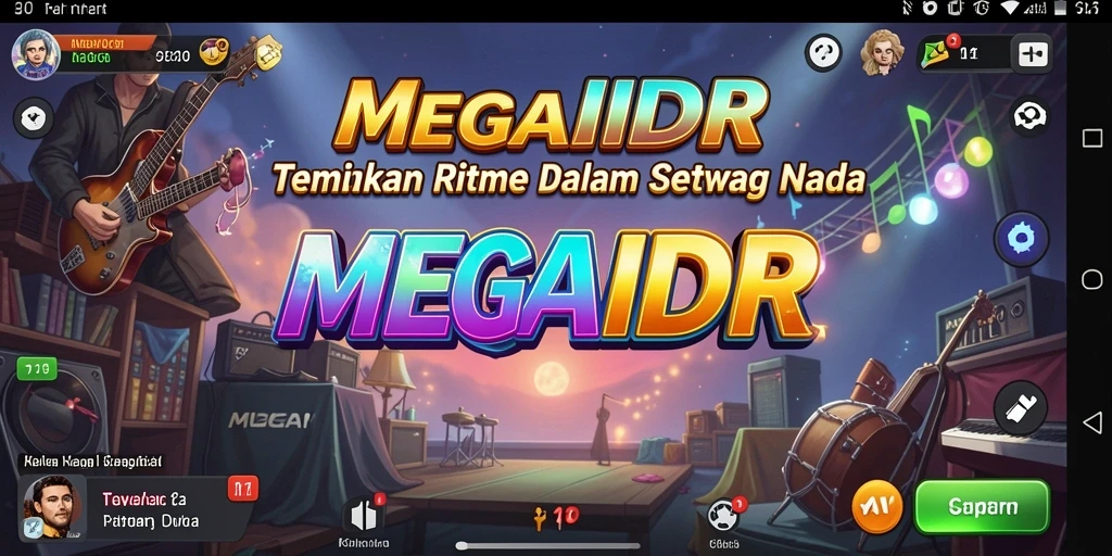 Screenshot MEGAIDR menampilkan gameplay dinamis yang penuh warna.