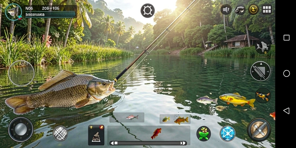 Tangkapan ikan yang spektakuler dalam gameplay N06 yang menegangkan.