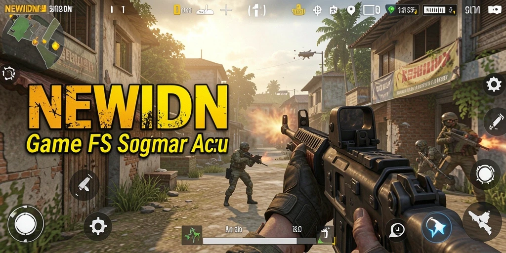 Screenshot <strong>NEWIDN</strong> menampilkan aksi pertempuran intens di medan perang.