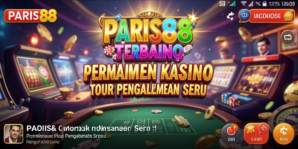 Tampilan gameplay menarik dalam aplikasi PARIS88 dengan berbagai permainan kasino.