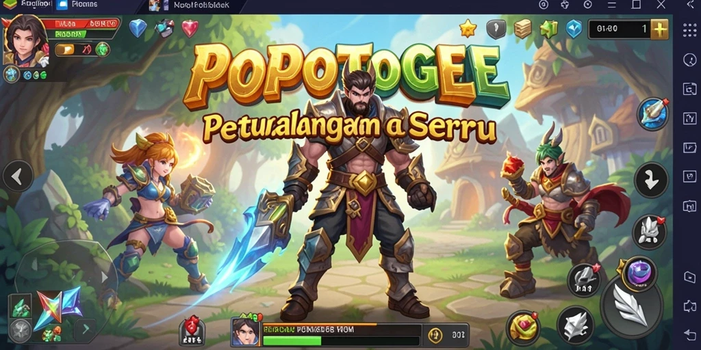 Skrinsyut gameplay seru dari POPOTOGEL dengan karakter unik.