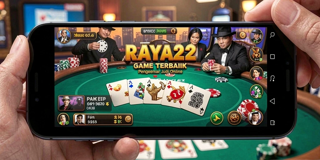 Tampilan gameplay Poker yang mendebarkan di RAYA22.