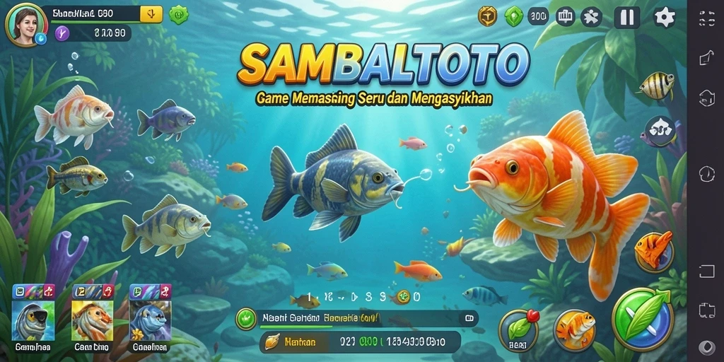 Screenshot gameplay SAMBALTOTO menampilkan aksi memancing yang seru.