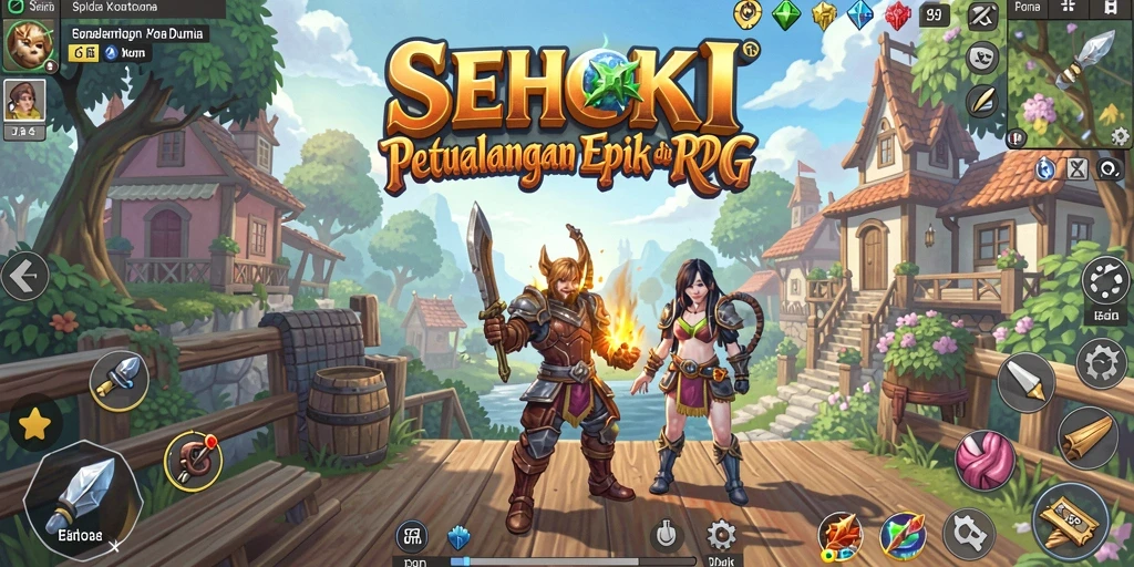 Tampilan sepenuh aksi dari gameplay SEHOKI dalam dunia RPG.