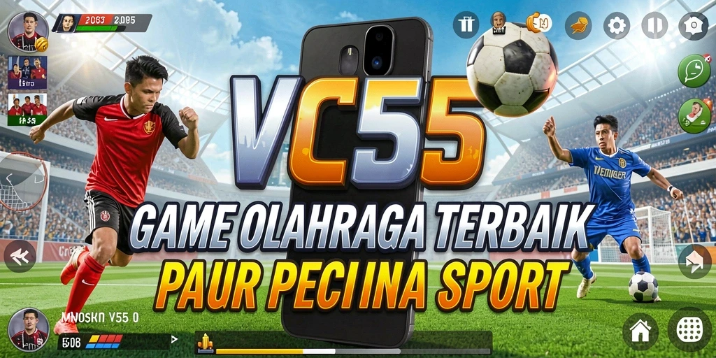 Screenshot utama VC55 menampilkan aksi seru dari gameplay olahraga.